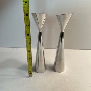 Beautiful Vintage 1994 Nambe 8” Candlestick Holders  #6406